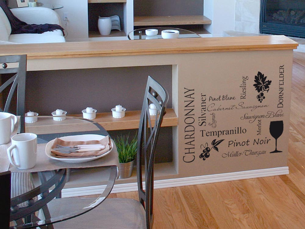 Wandtattoo Schlagworte Weinsorten