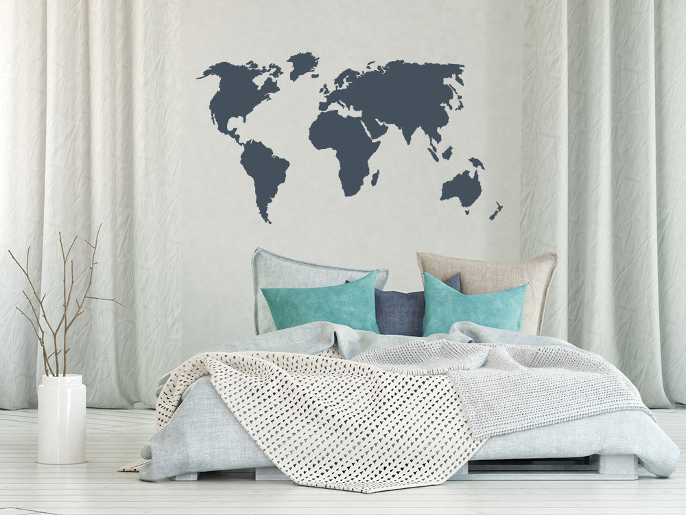 Wandtattoo Weltkarte für Dein Wohnzimmer