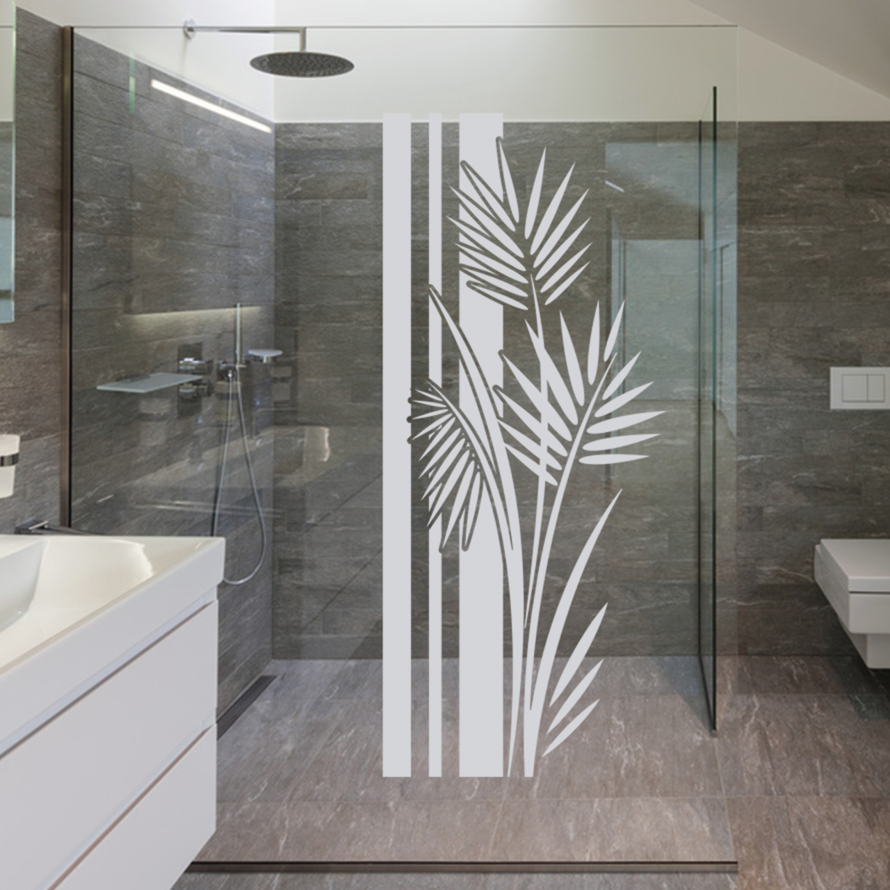 Fenstertatto für Bad oder Dusche Wellness