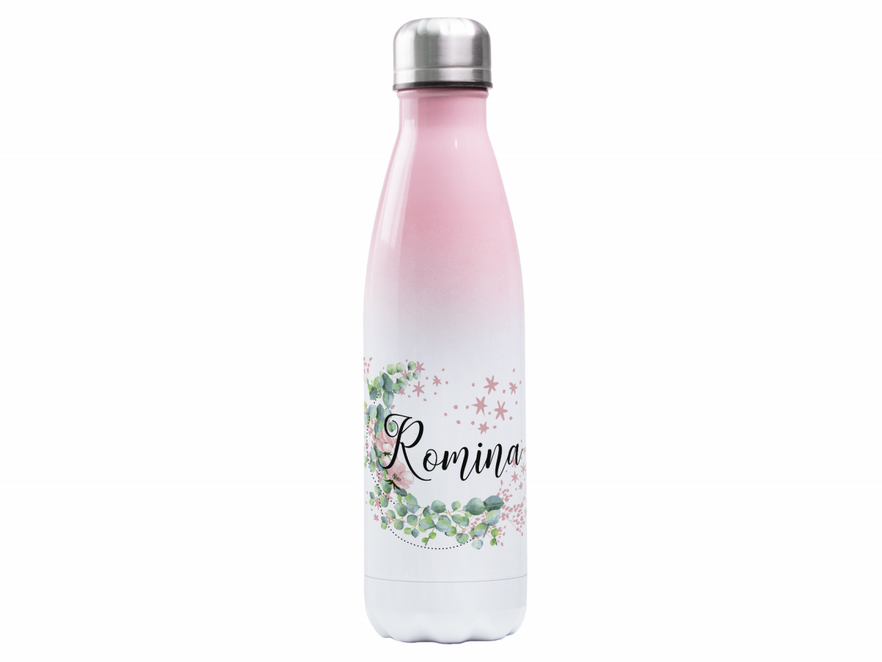 Trinkflasche rosa ♥ personalisiert - Eukalyptus Mond mit...