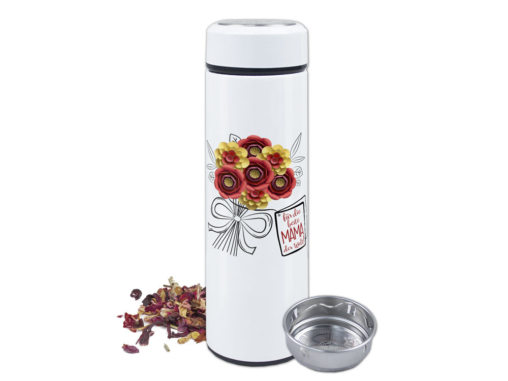 Teeflasche, Blumen für die beste Mama der Welt