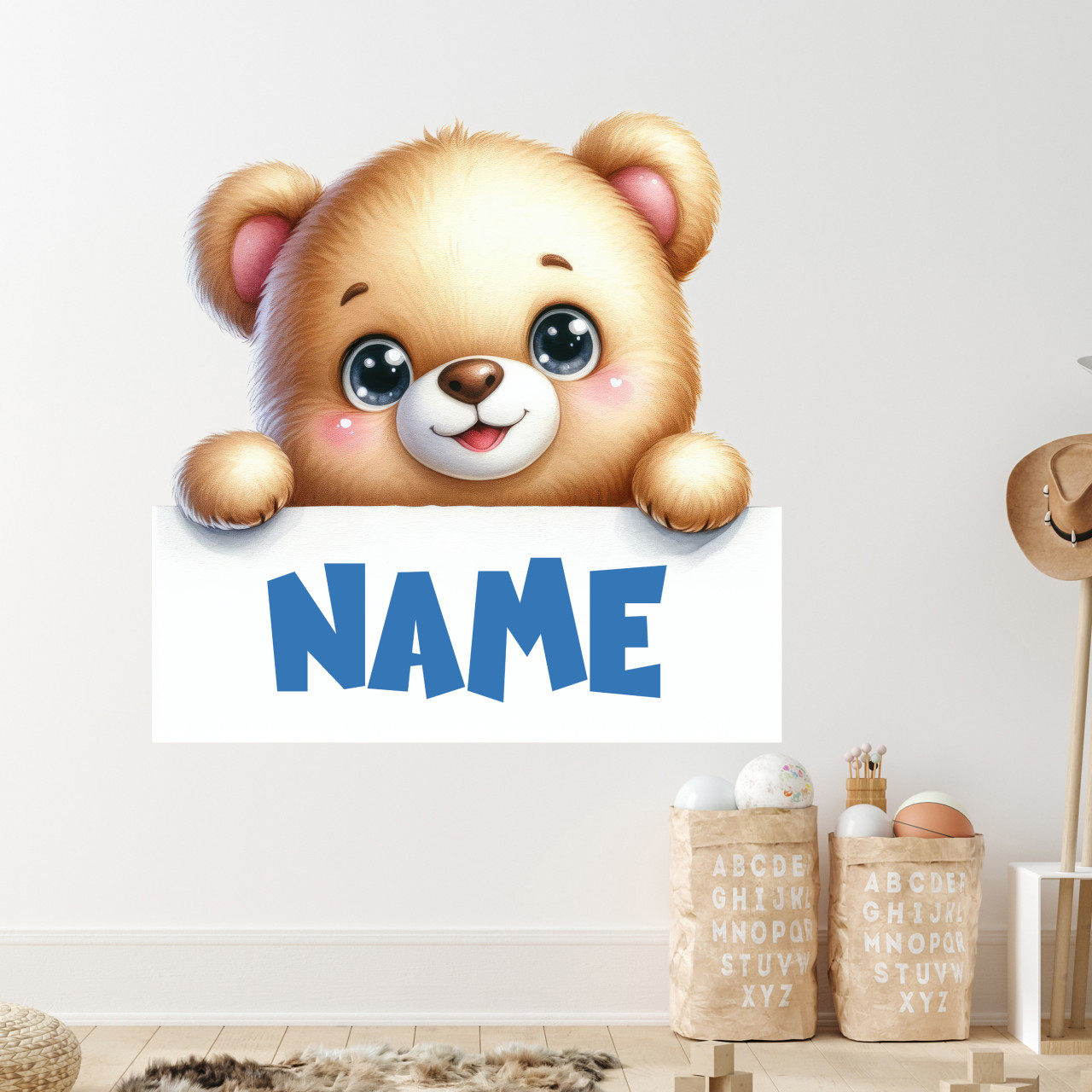 Wandtattoo Bär mit Namen