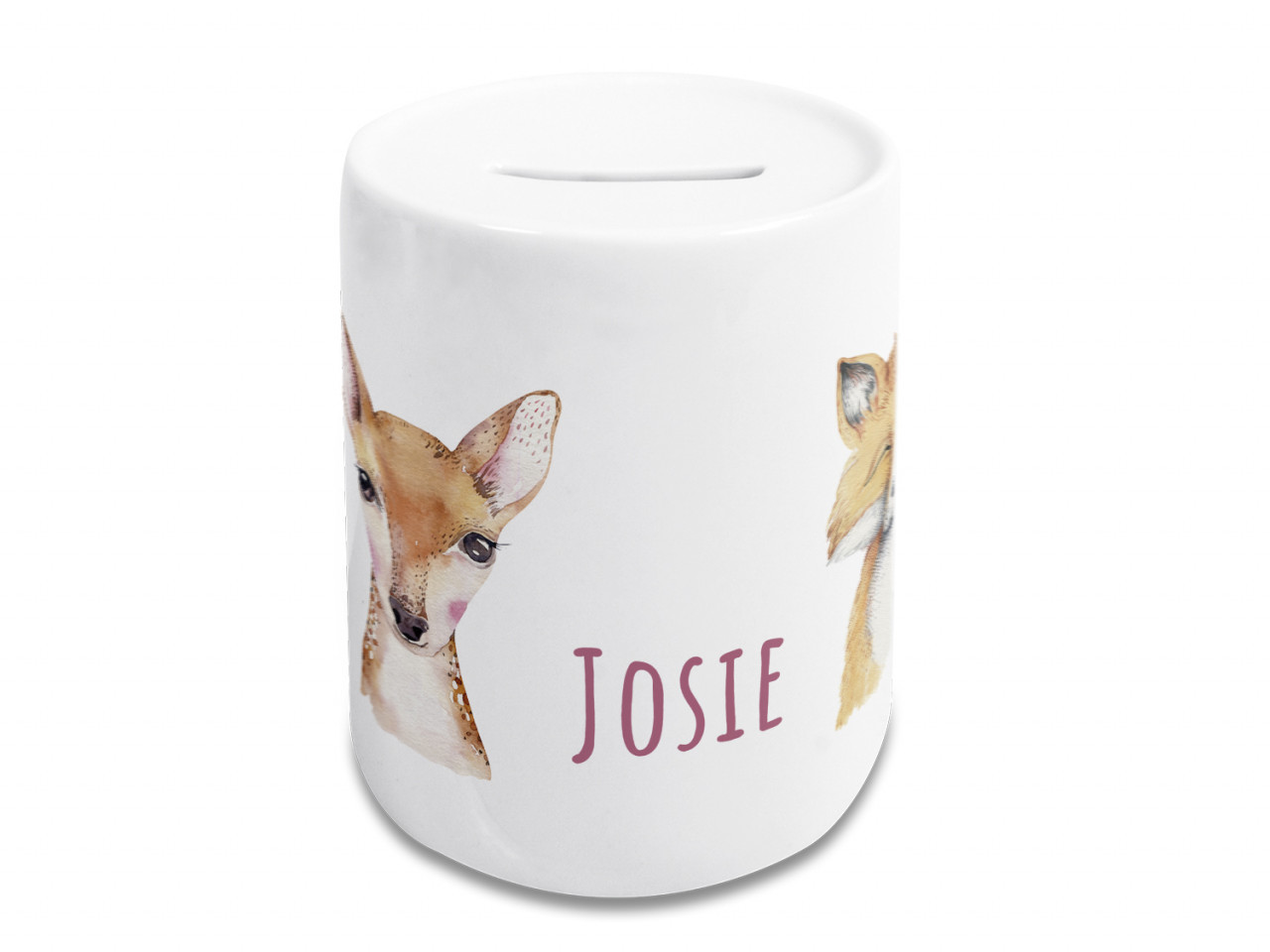 Spardose mit Namen Kinder Waldtiere, personalisiert