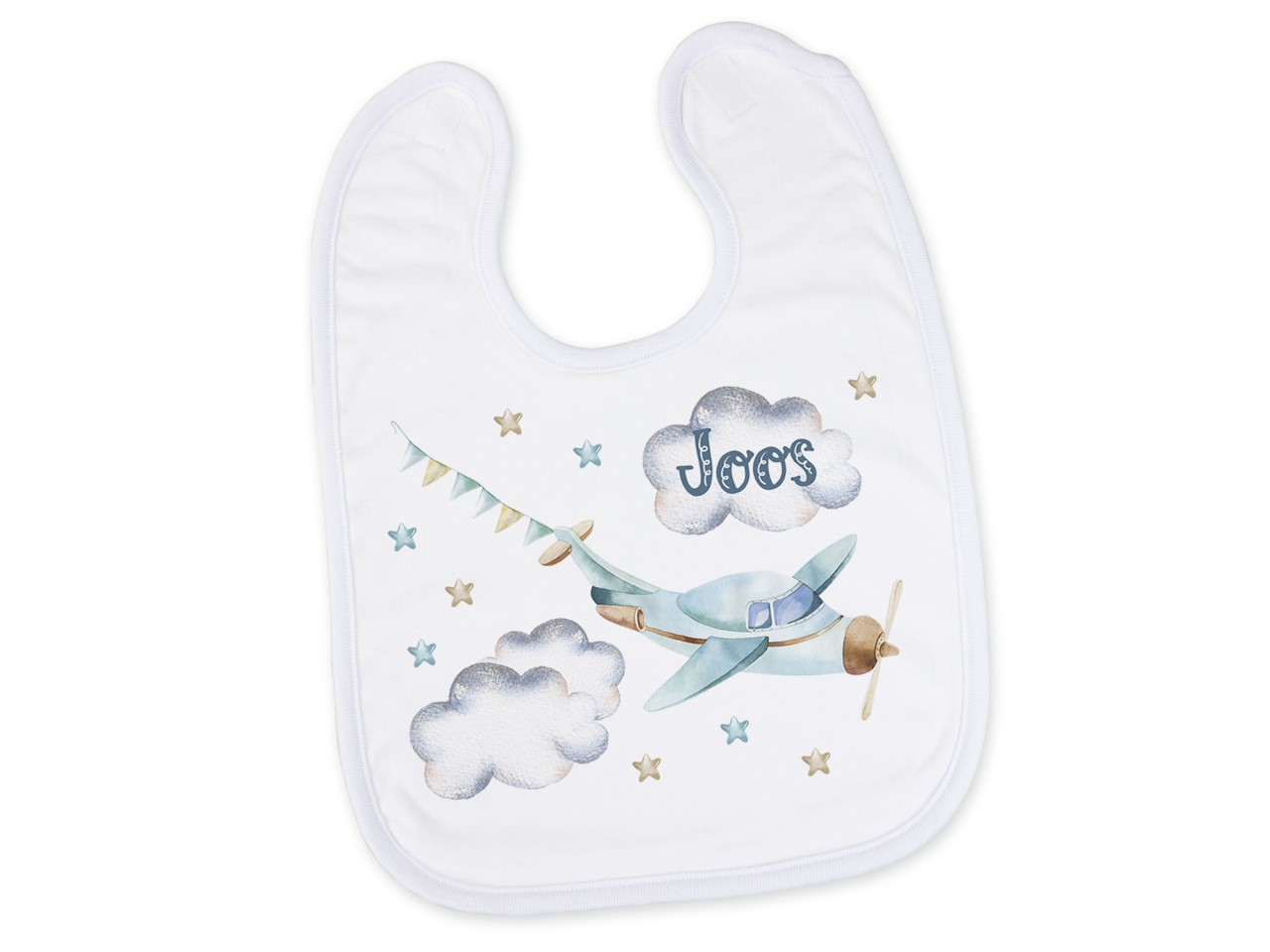 Baby Lätzchen mit Wunschname - Flugzeug