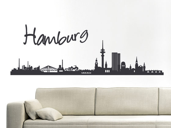 Wandtattoo Hamburg Skyline Stadt neues Design