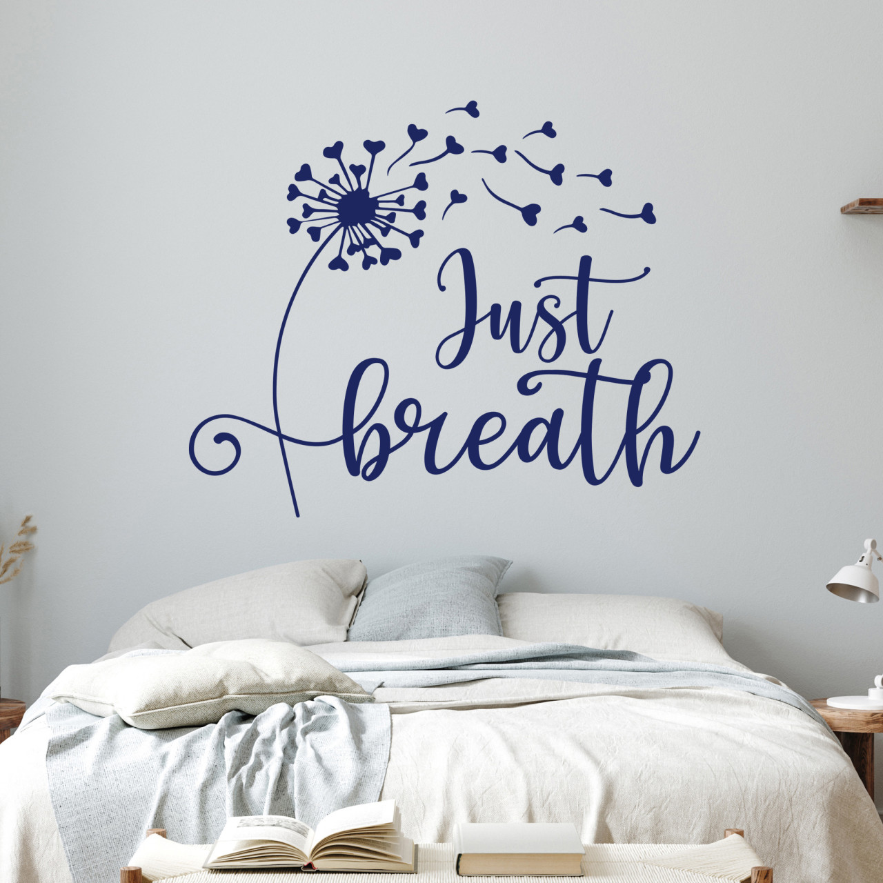 Pusteblume Wandtattoo just breathe Herzen