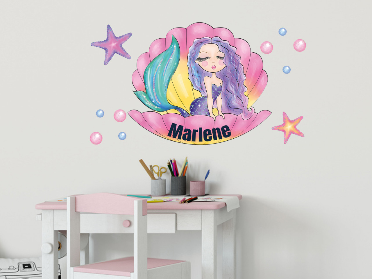 Wandtattoo Meerjungfrau mit Namen