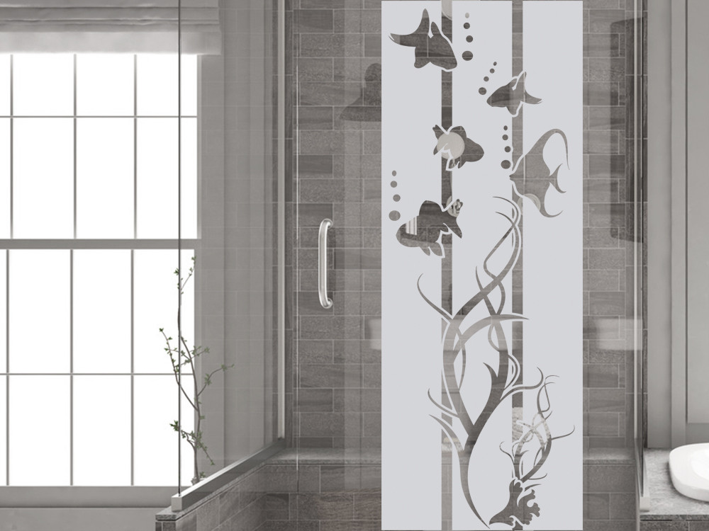 Fensterfolie Duschkabine für Badezimmer Unterwasser...