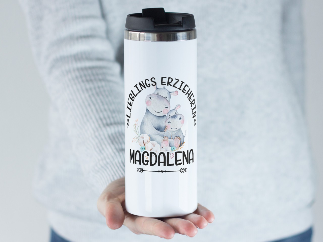 Thermobecher Lieblingserzieherin personalisiert mit Namen...