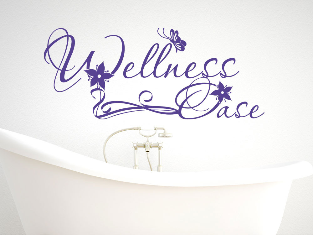 Wandtattoo für Bad Wellness Oase Blumen