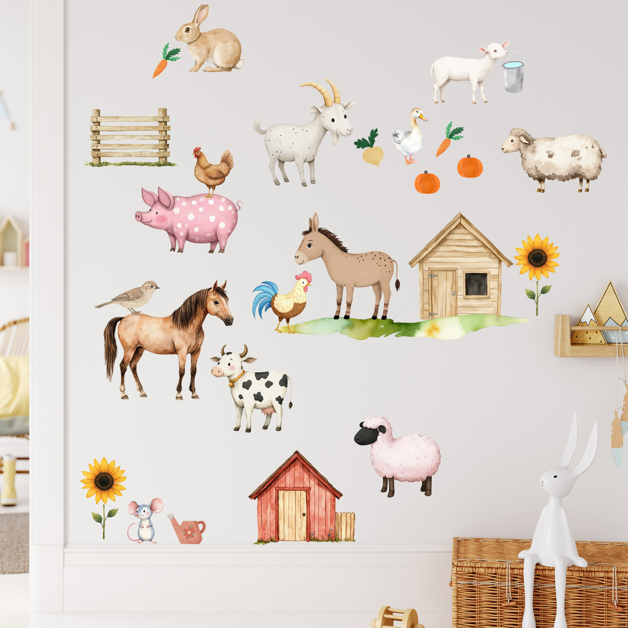 Wandtattoo Kinderzimmer Tiere Bauernhof