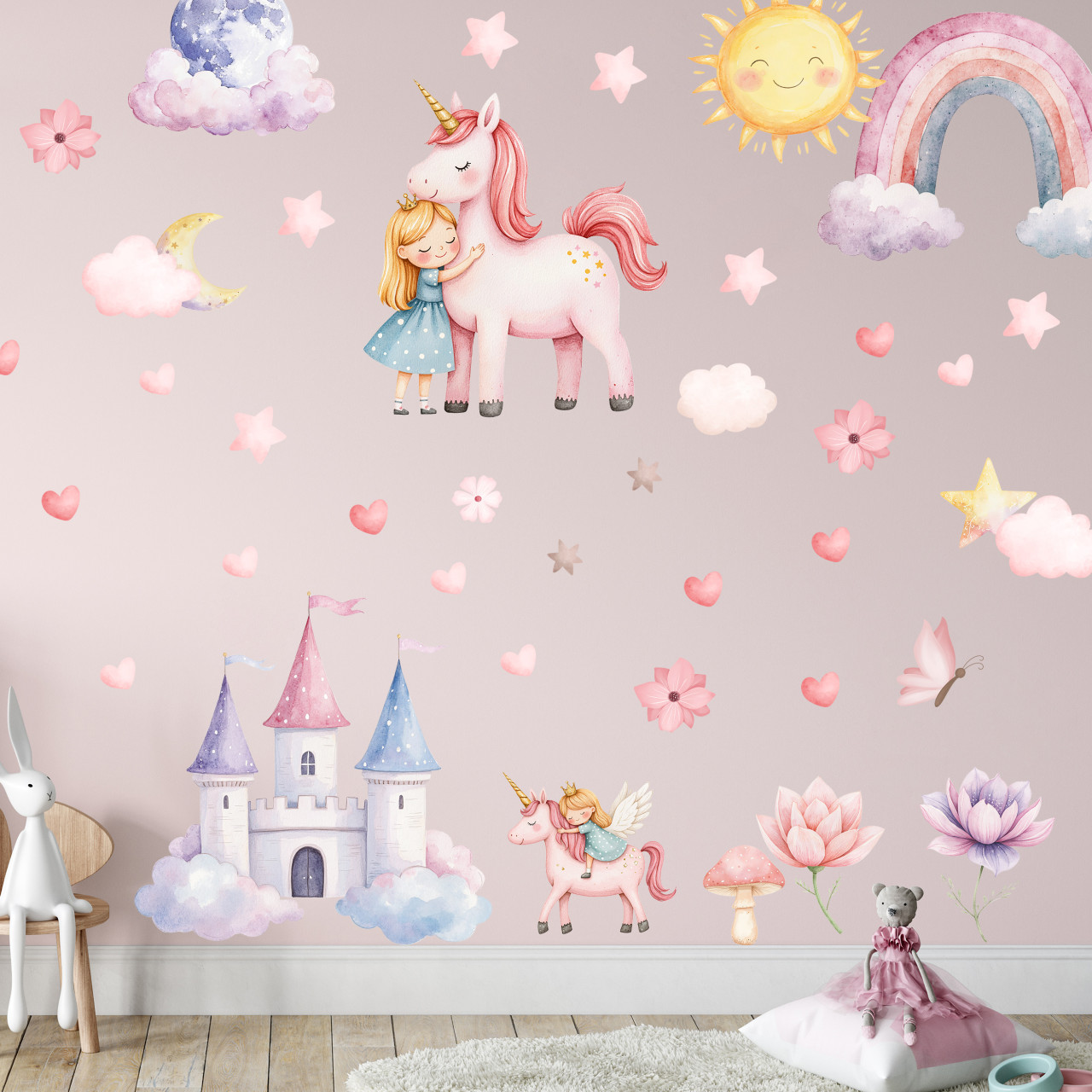 Einhorn Wandtattoo Kinderzimmer