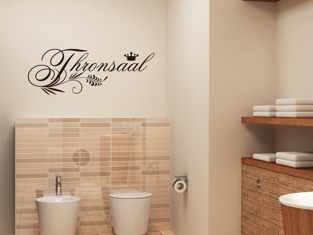 Wandtattoo Thronsaal mit Blumenelementen und Krone