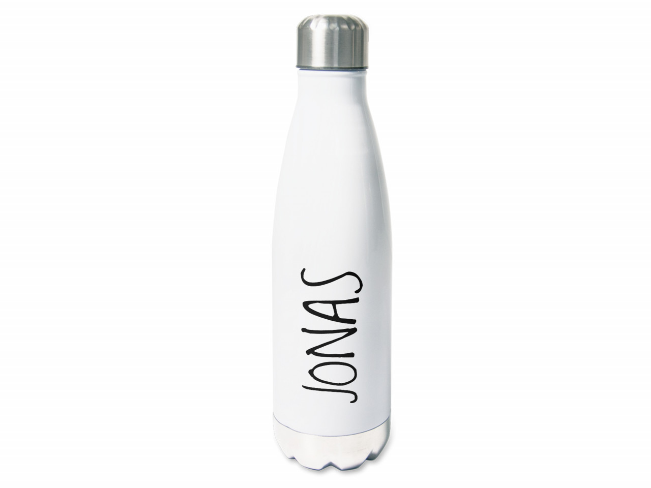 Trinkflasche personalisiert mit Namen in Schwarz