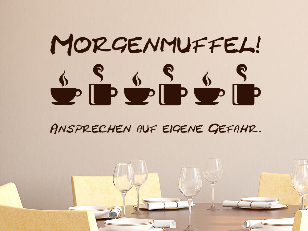Wandtattoo Küche Spruch Morgenmuffel Ansprechen auf...