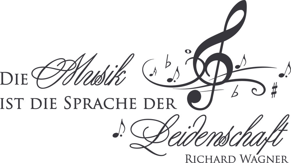 Wandtattoo Wandzitat Die Musik ist die Sprache der...