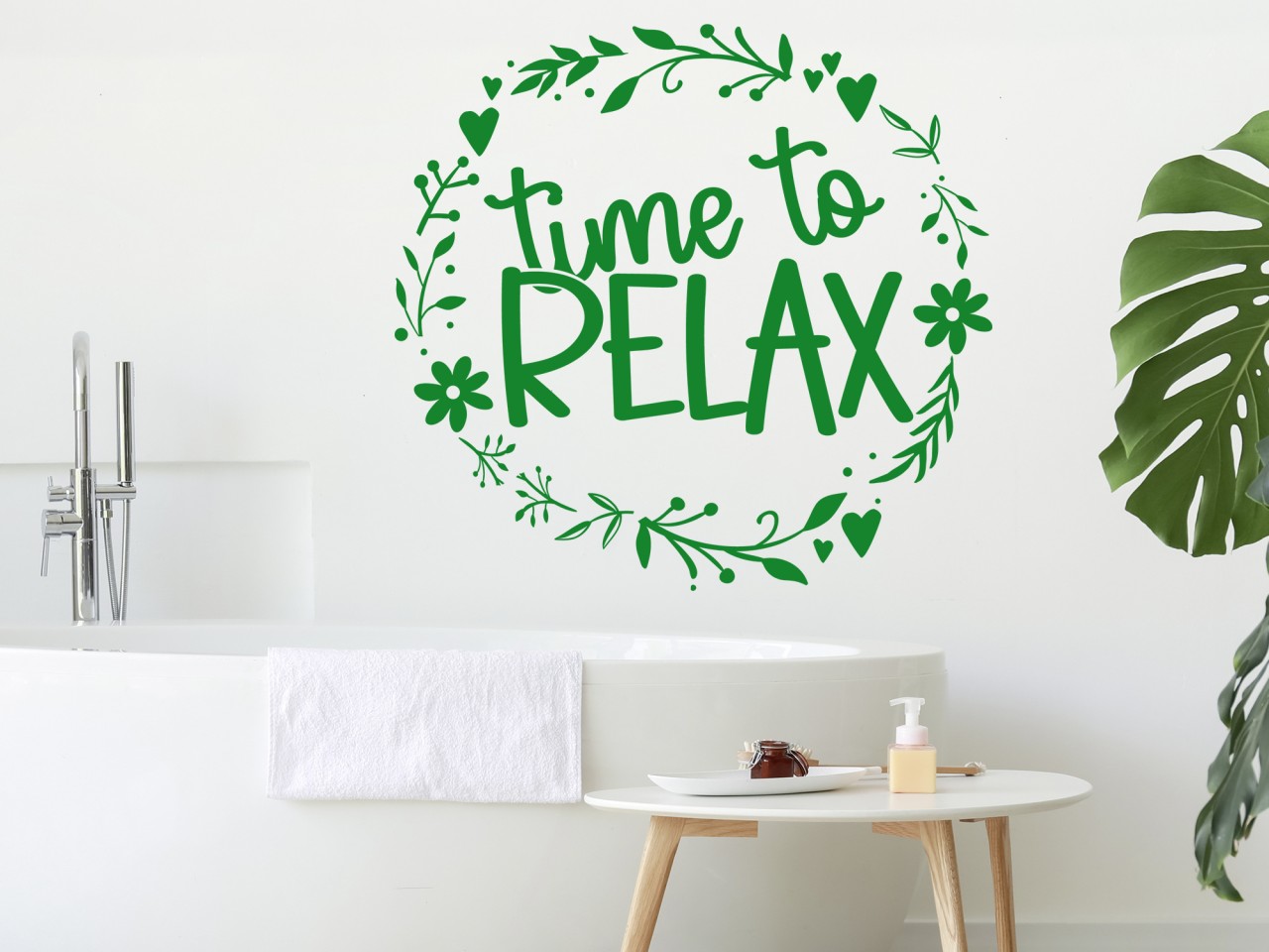 Wandtattoo Time to relax für Badezimmer