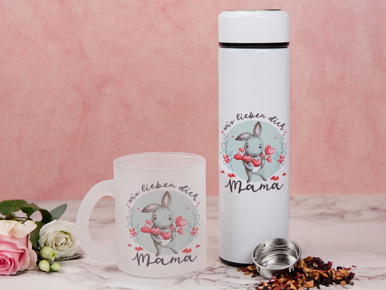 Geschenkset Tee zum Muttertag - Wir lieben dich Mama -...