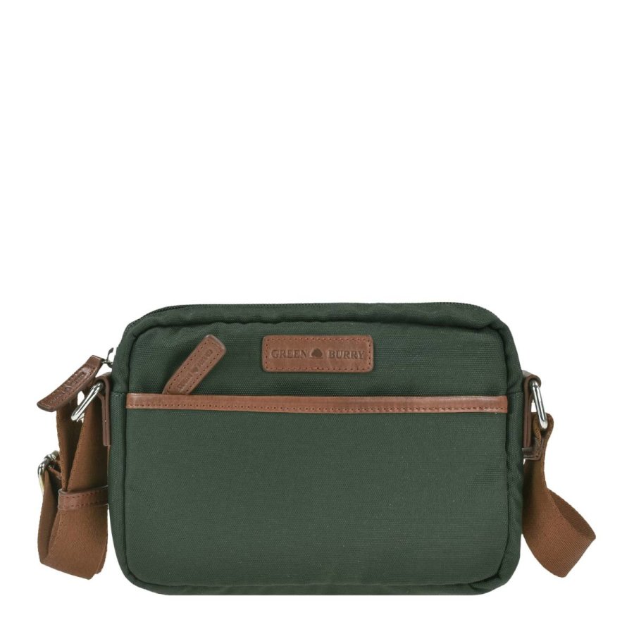 Greenburry Umhängetasche Damen 'Madeleine' 24x16cm kleine Schultertasche, Damentasche, Crossover Tasche, grün