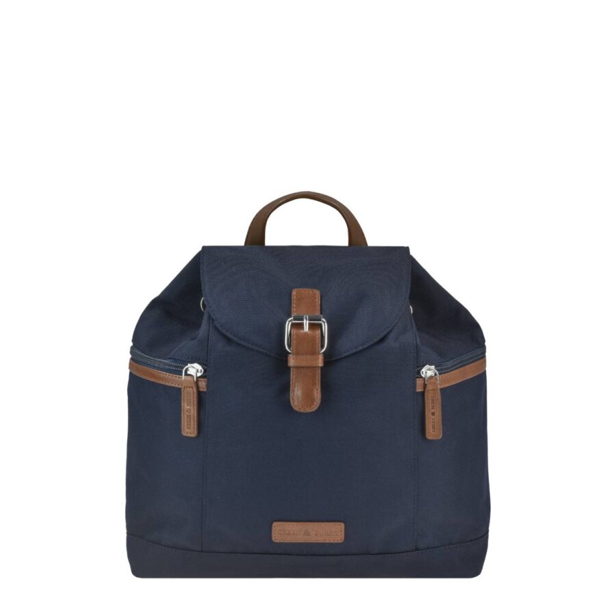 Rucksack Damen Nylon azur Zugband Überschlag | Greenburry Nylon - Heidi City-Rucksack für Stadt Urlaub Freizeit 1404-27