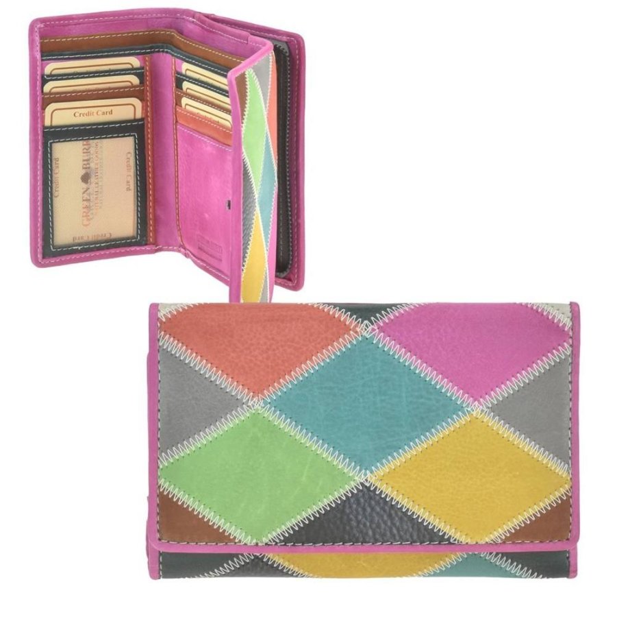 Geldbörse Leder 14x9cm 'Candy Shop' zickzack bunt 864-99 | Greenburry