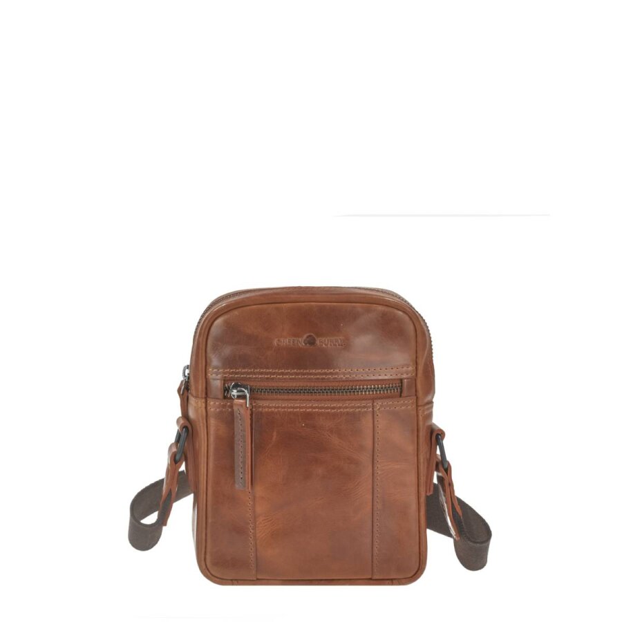 Umhängetasche Leder 17x20cm (S) 'Newport' caramel