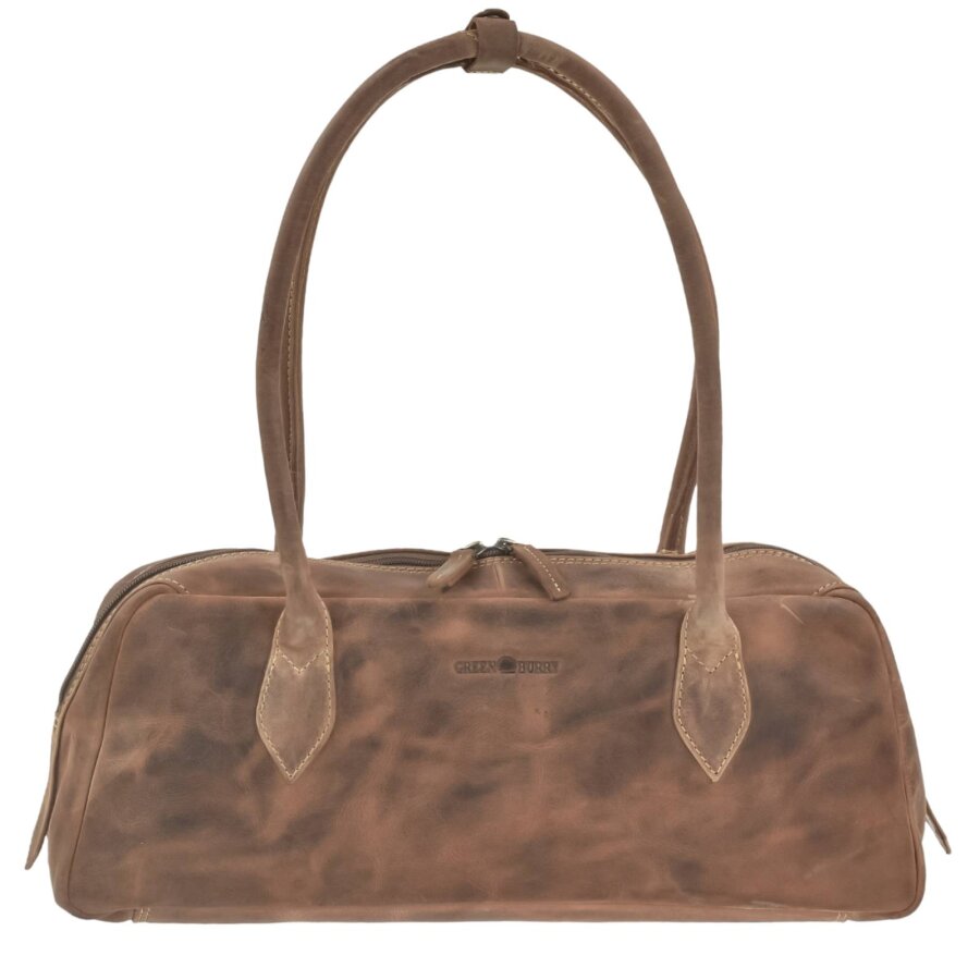 East-West-Bag Damen Leder antikbraun mit viel Stauraum | Greenburry Vintage-Original Handtasche für Business Shopping Reise Alltag 1448-25