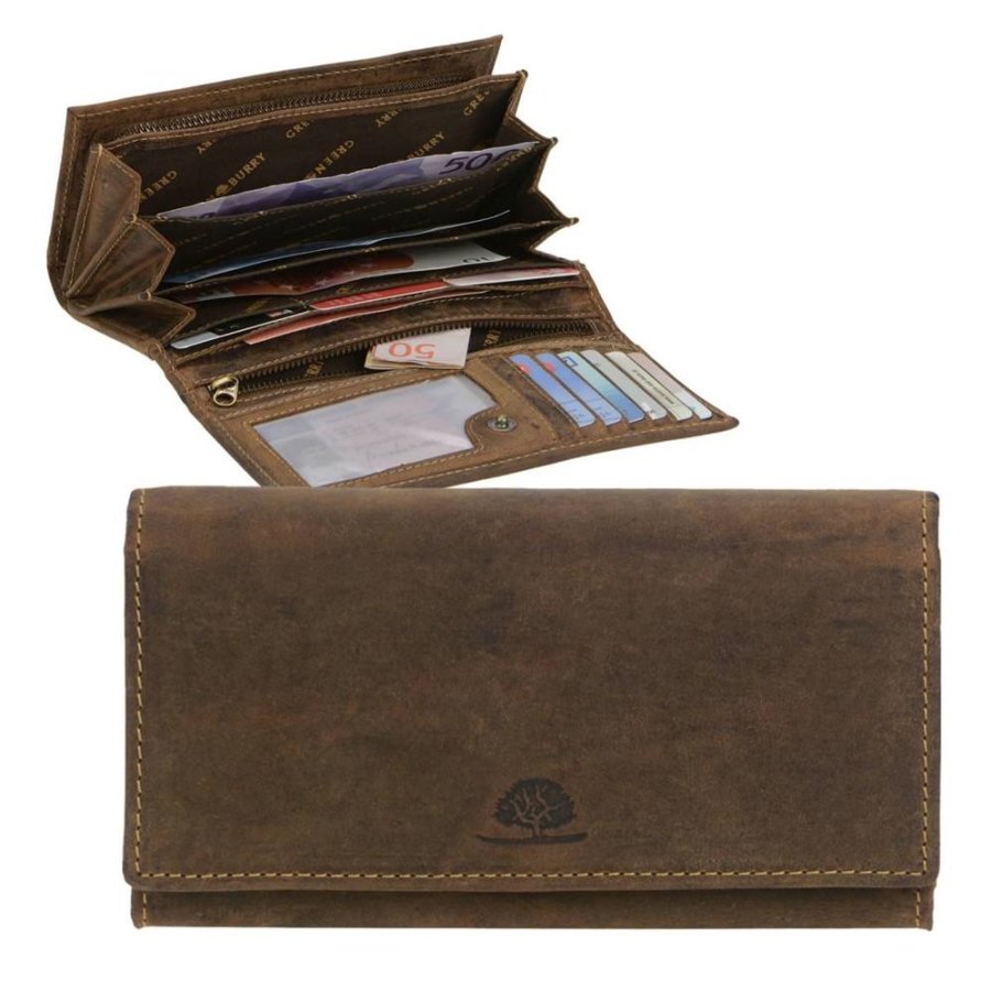 Geldbörse Leder 18x10cm Vintage 1669 | Greenburry.de