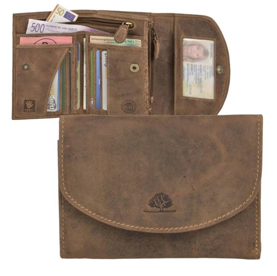 Damen Geldbörse Leder antikbraun | Greenburry Vintage Original Portemonnaie 1700-25