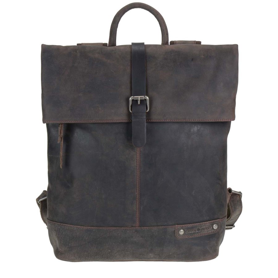 Rucksack Leder 37x40cm Vintage Revival 1945-22 | Greenburry.de