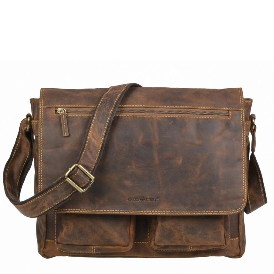 Umhängetasche Leder 35x32cm Vintage 1781 | Greenburry.de