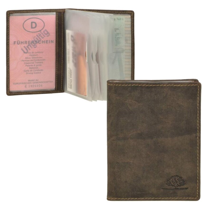 Ausweisetui Leder antikbraun mit Klarsichtfächern | Greenburry Vintage Original 1794-25