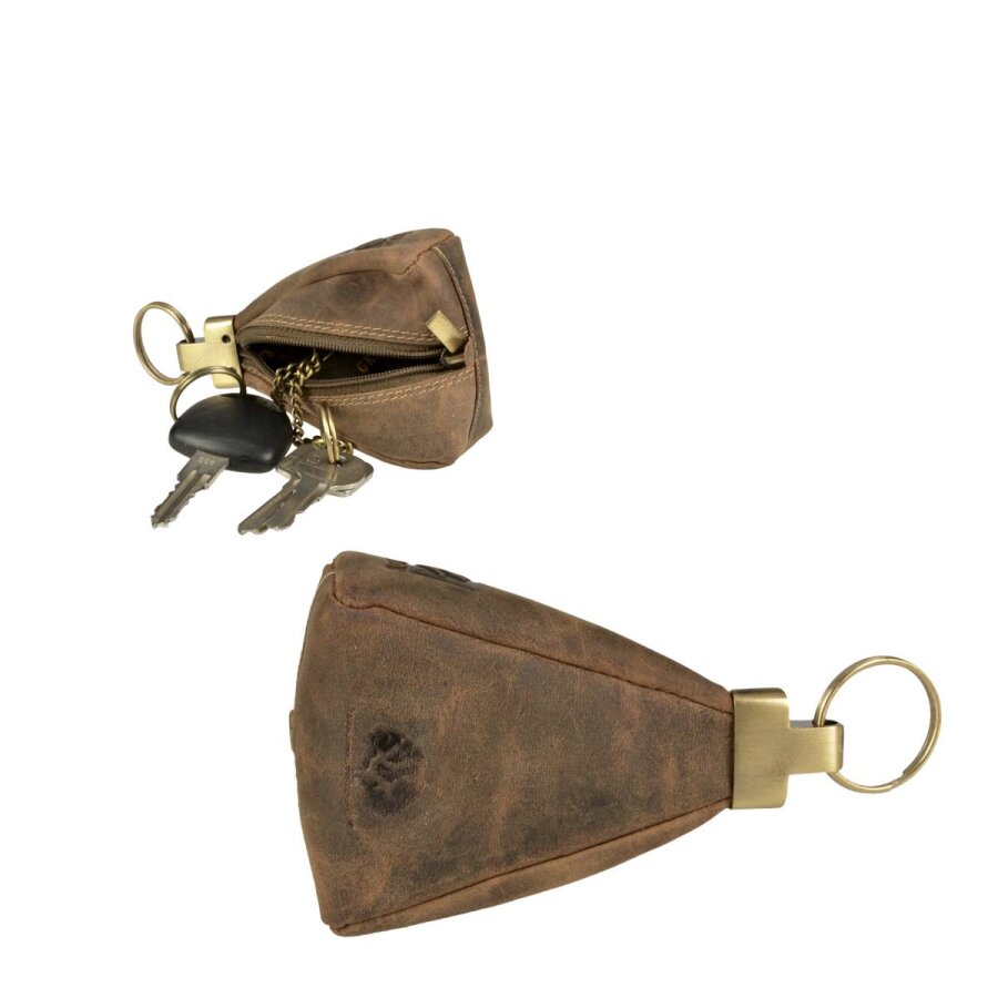 Schlüsselbeutel Leder antikbraun | Greenburry Vintage Original Schlüsseltasche 1827-25