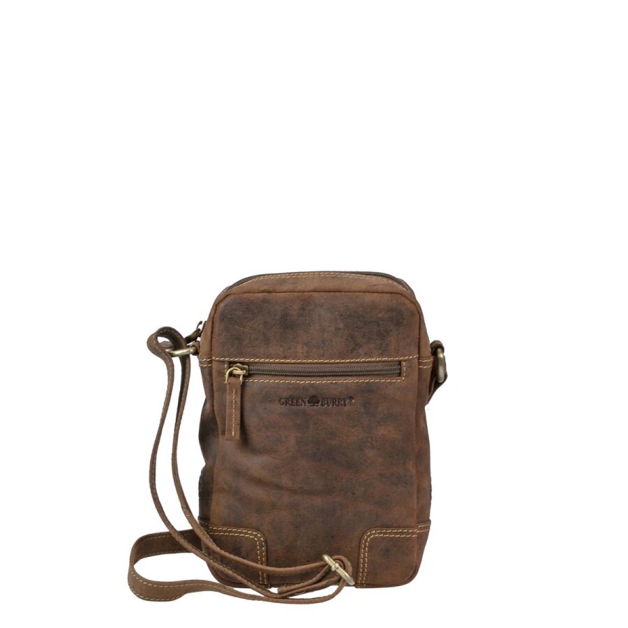 Umhängetasche Herren XS Kompakt Vintage Original – Leder antikbraun. Kleine Herrentasche aus Rindleder für Essentials online kaufen.