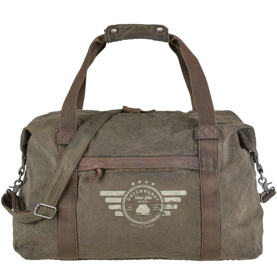 Greenburry Reisetasche Canvas Herren Damen 53x31cm 'Aviator' khaki, Weekender sportlich, Sporttasche