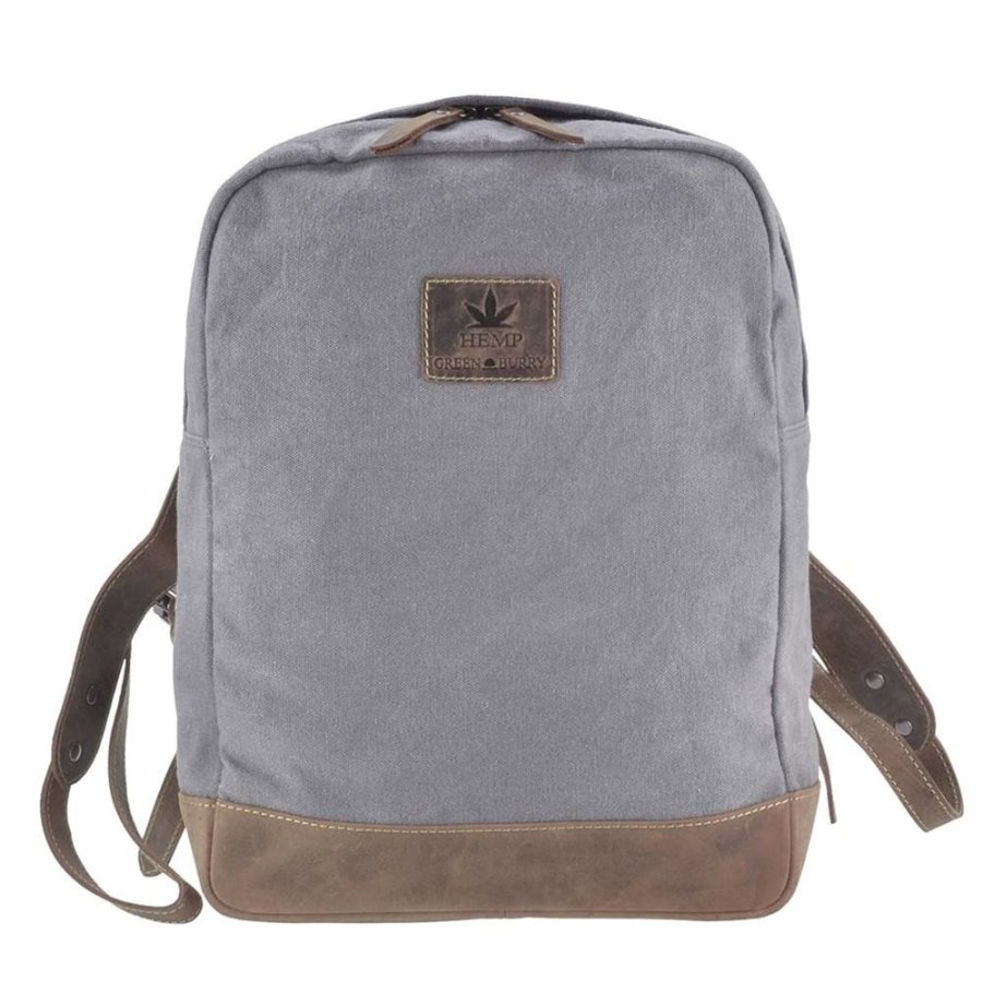 Rucksack Hanf 28x36cm 'Vintage Hemp' grau 5922-29 | Greenburry.de