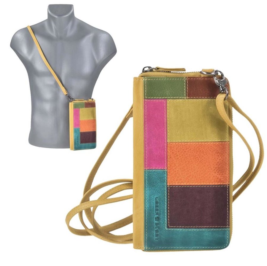 Handy Umhängetasche Leder Handytasche mit Geldbörse 'Candy Shop' 873-77 | Greenburry,de