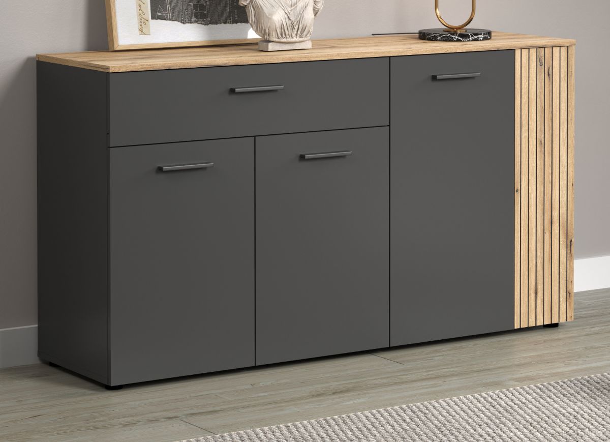 Sideboard Esteban in grau und Eiche Evoke 150 cm