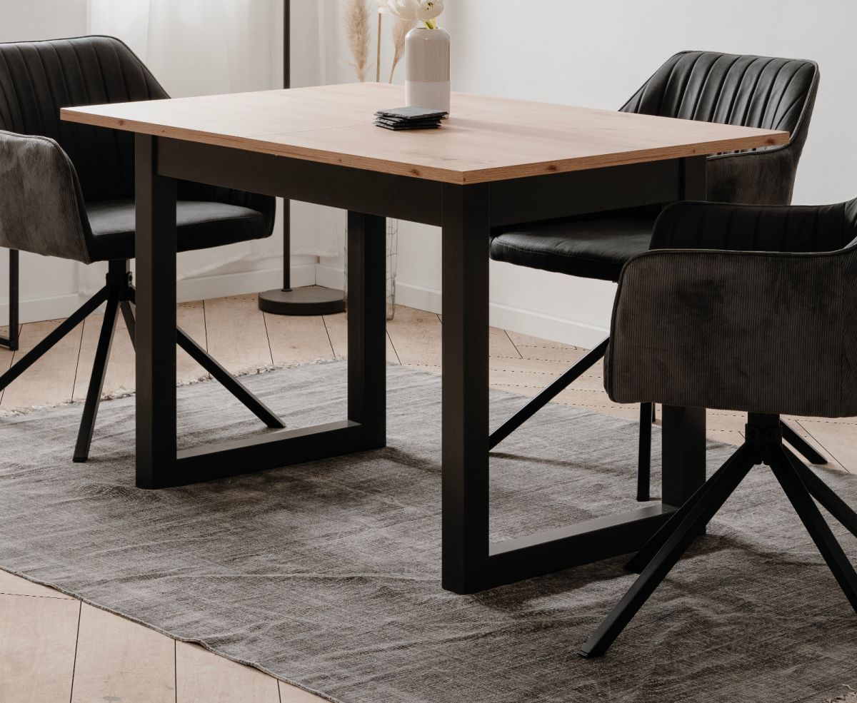 Esstisch Malta in Artisan Eiche und Anthrazit ausziehbar 120 - 160 x 80 cm