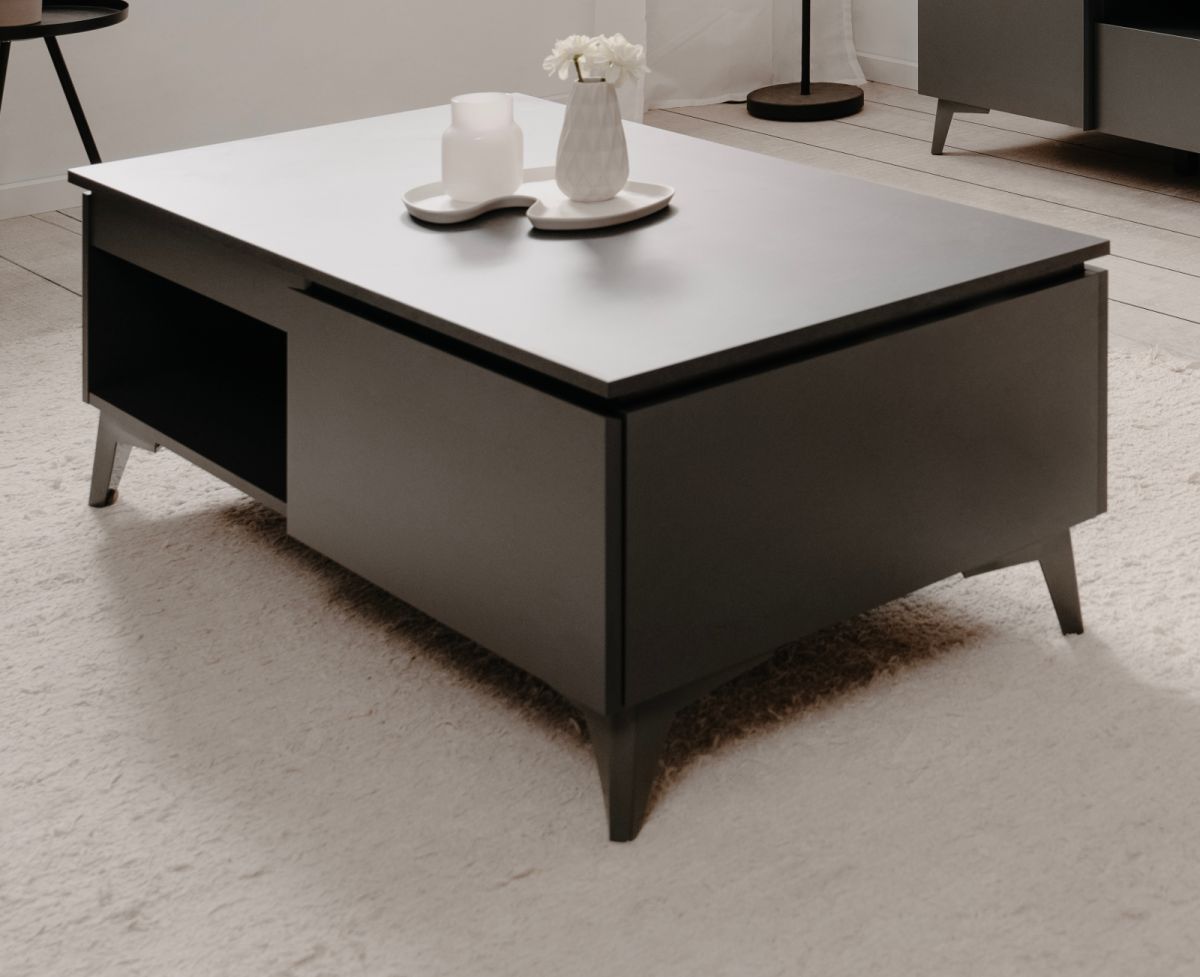 Couchtisch Visby in grau und Schiefer 100 x 55 cm