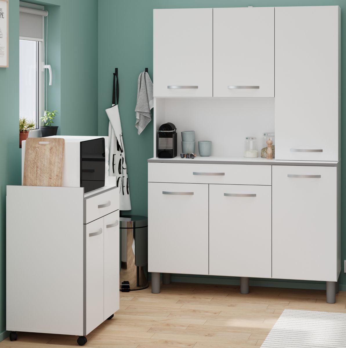 Parisot Küchenschrank Set 2-tlg. Season in weiß und grau