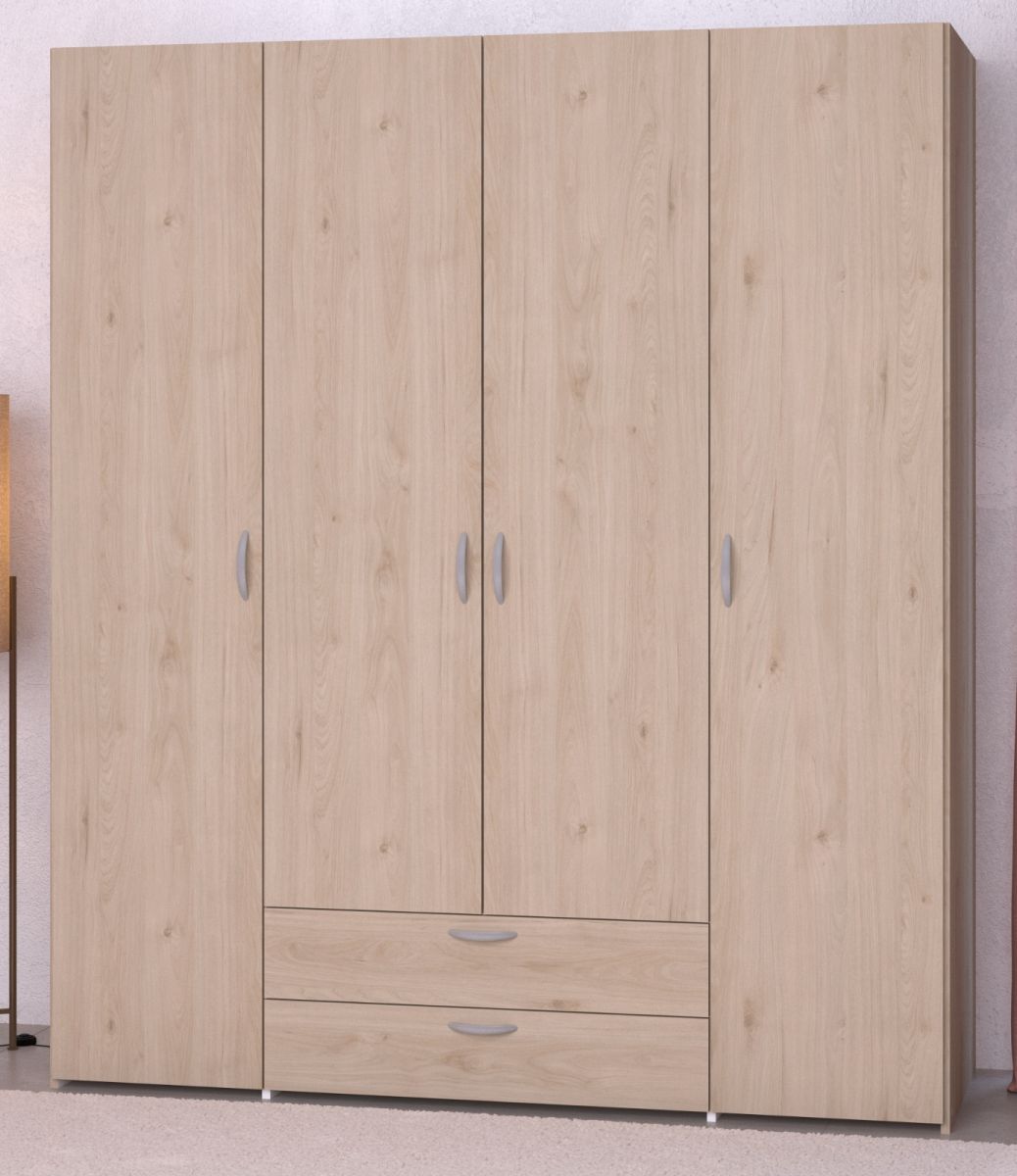 Furn.Design Kleiderschrank Enjour in Eiche 4-türig 160 cm
