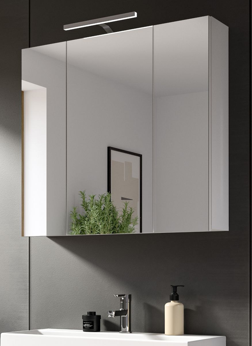 Badezimmer Spiegelschrank Larik in weiß 80 x 77 cm