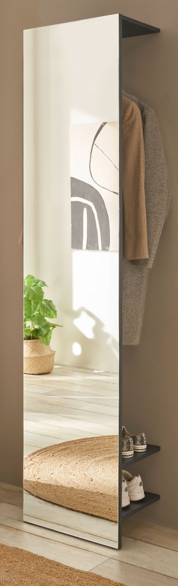 Garderobe Center in grau matt 50 x 200 cm