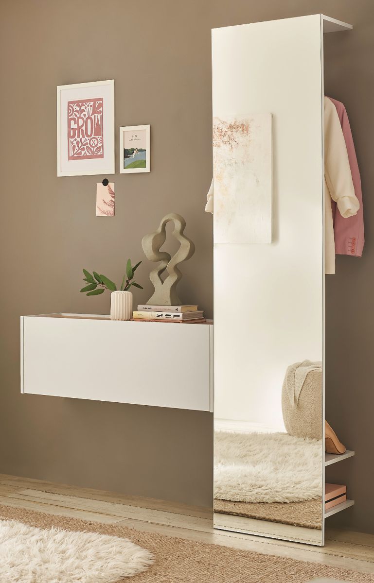 Garderobe Set 2-tlg. Center in weiß und Eiche Wotan 150 x 200 cm