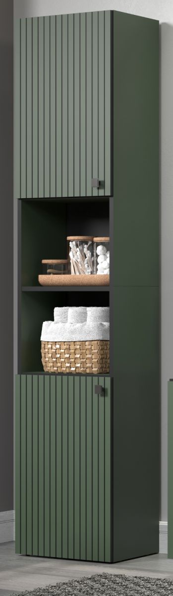 Badezimmer Hochschrank Bliss in grün 40 x 186 cm