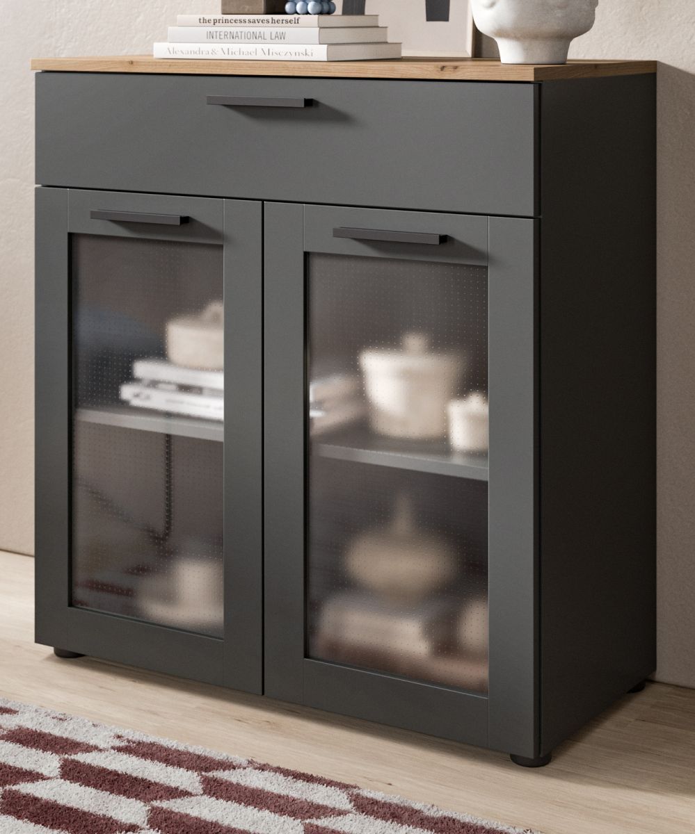 Kommode Vitus in grau und Eiche 78 x 84 cm