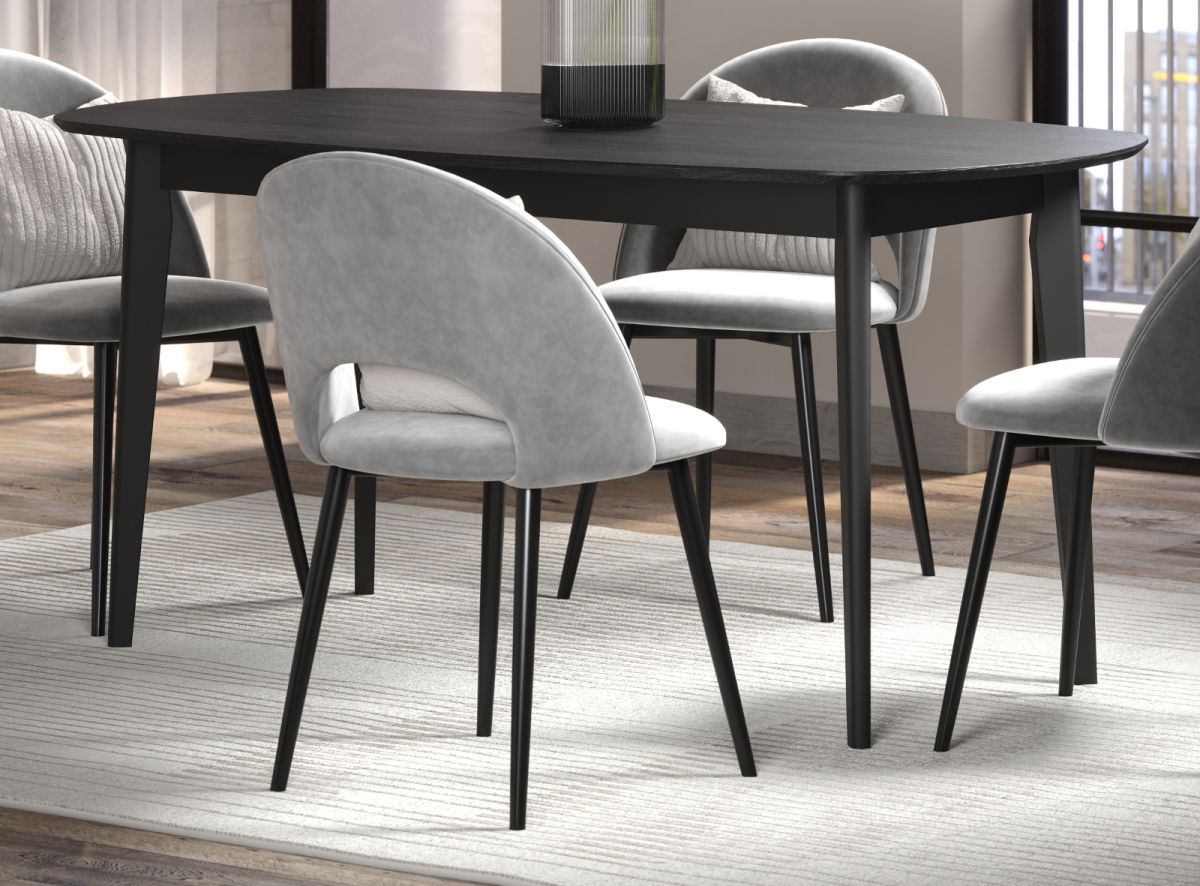 Esstisch Ronin in Esche schwarz 160 x 90 cm