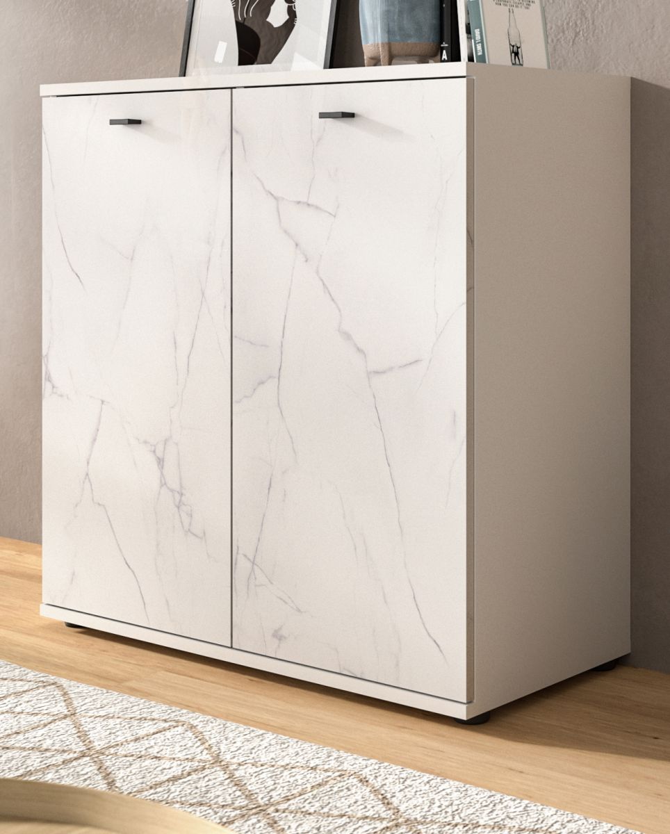 Kommode Marble in weiß Marmor 86 x 88 cm