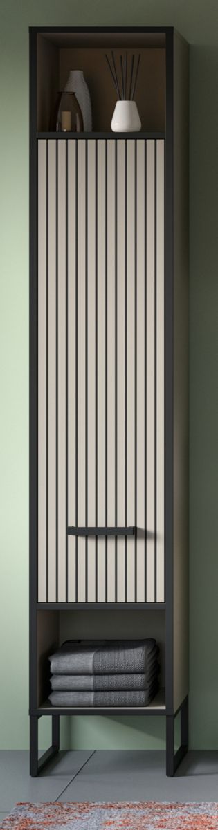 Badezimmer Hochschrank Scana in sand 30 x 192 cm